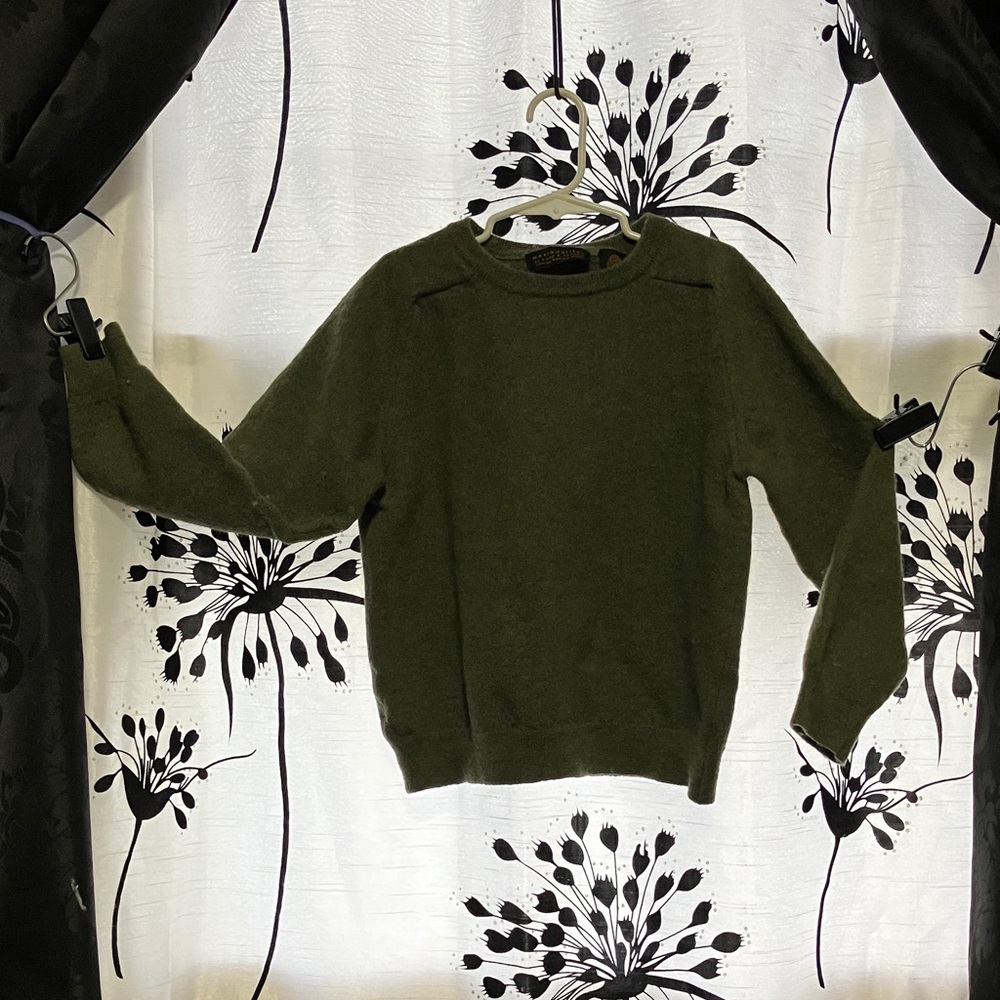 100% Wool Kid's Sweater Forest Green